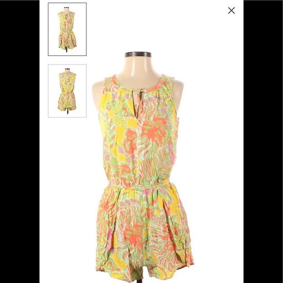 Lilly Pulitzer For Target “Happy Place" Challis Floral Shorts Romper Size XS - Picture 2 of 5